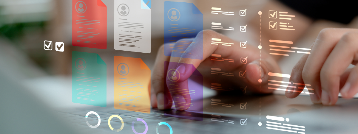 Man looking at data